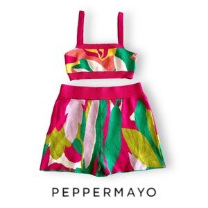 PepperMayo Tropical Matching Knit Top and Shorts Set